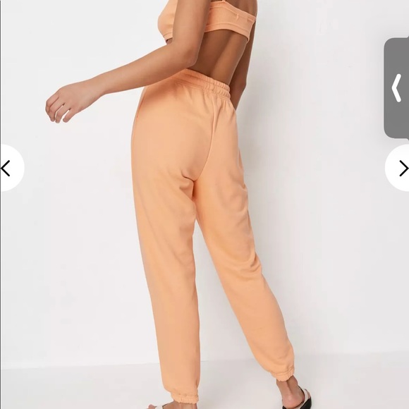 Orange rib bralette and joggers co ord set - Picture 2 of 3